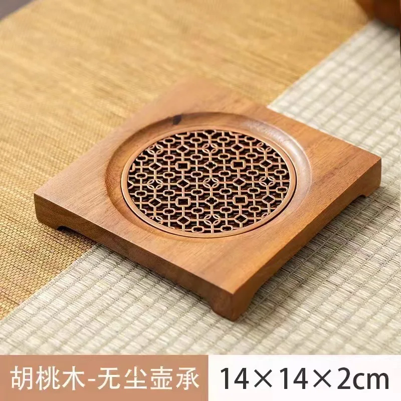 Walnut coasters wooden wave insulating mat hollow household water storage tea mat dry brewing table