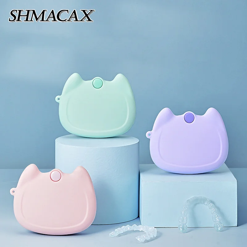 

Silicone Denture Tray Box Dental Orthodontic Braces Retainer Case Vent Holes Dental Denture Box ​False Teeth Protective Case