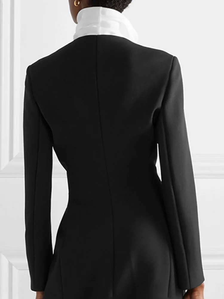 DEAT-Blazer à manches longues pour femmes, coupe-vent monochrome, bouton unique, sur le genou, col en V, document, nouvelle marée, mode printemps 2024, 7AB3293