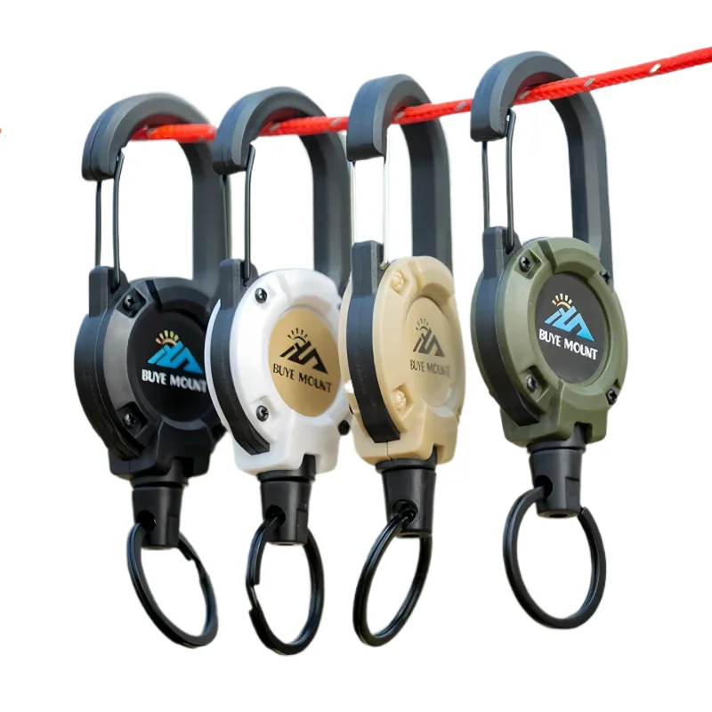 Portable Retractable Keychain with Steel Wire Rope,Outdoor  Anti-Loss Buckle for Camping Gear & EDC Accessories