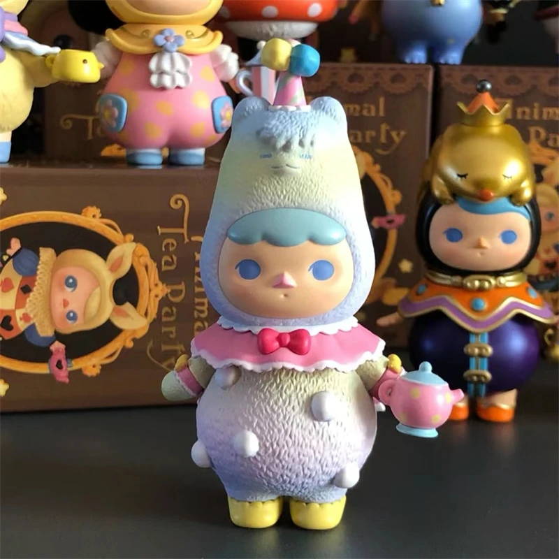 Pucky Animal Tea Party Series Blind Box Action Figure Dolls Mystery Box Birthday Gift for Kids Girls Collectible Toys PVC Model