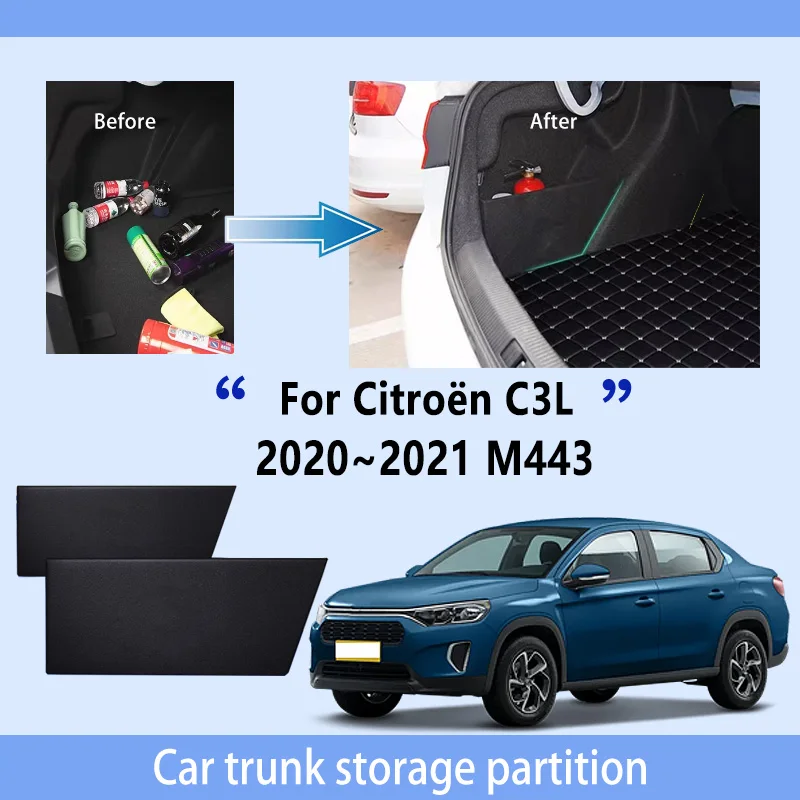 

Car Accessories For Citroën C3L 2020~2021 Thickening Trunk Storage Partition Multifunction Storage Auto Interior Parts Organizer