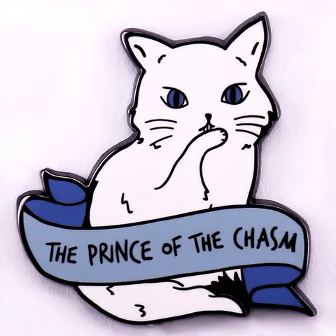 Cute White Cat Badge Prince of The Chasm Enamel Pin Sarah J. Maas Fans Gifts Decorate