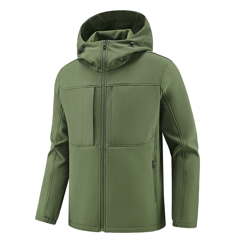

Men's New Fashionable Shark Skin Soft Shell Jacket Men's Tactical Windproof Waterproof Jacket Men'sJacket Hooded Jacket