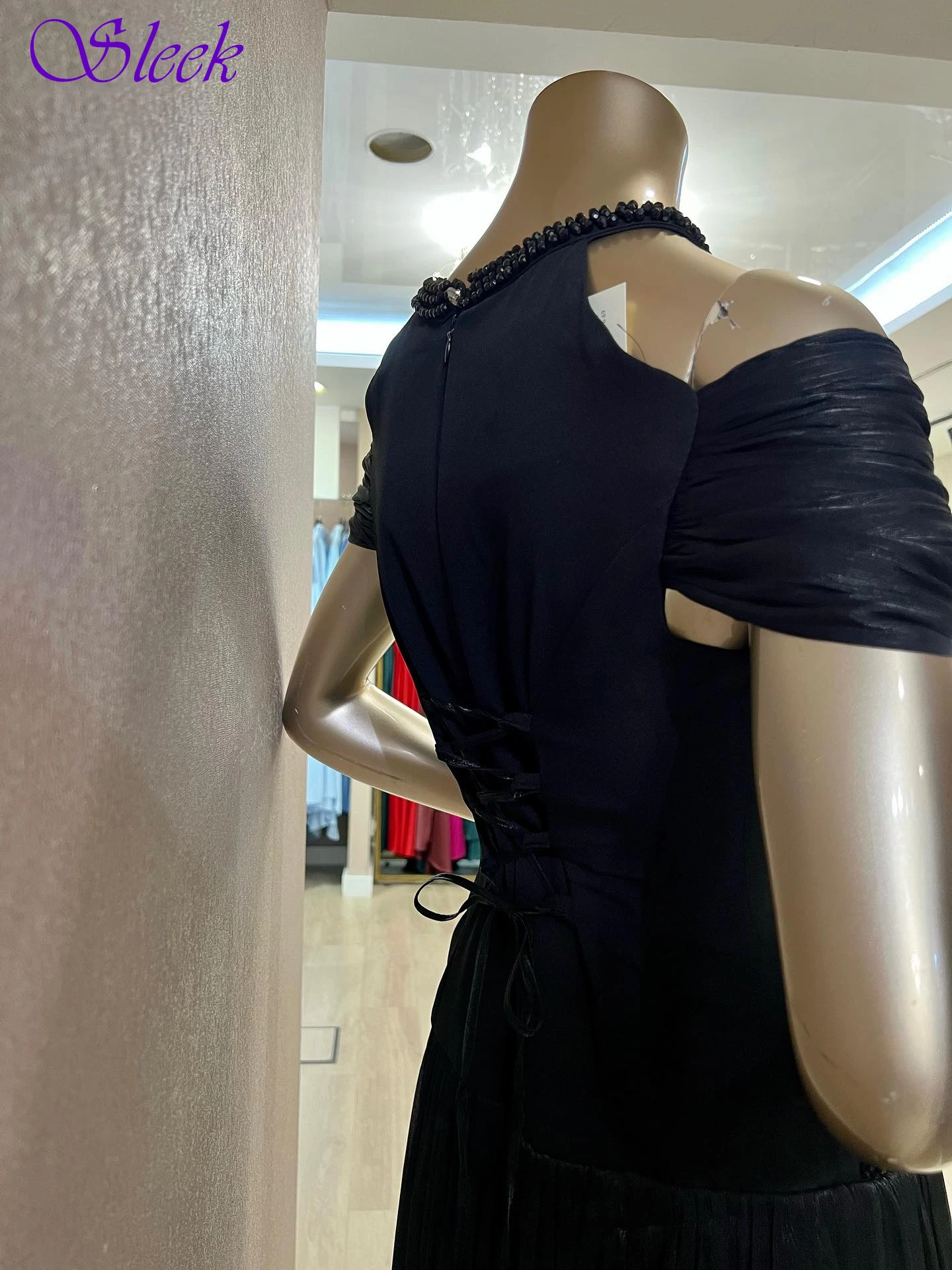 Maßgeschneidertes A-Linien-Rundhalsausschnitt, elegantes formelles Abendkleid und Temperament, hochwertige Promi-Kleider, zartes Partykleid