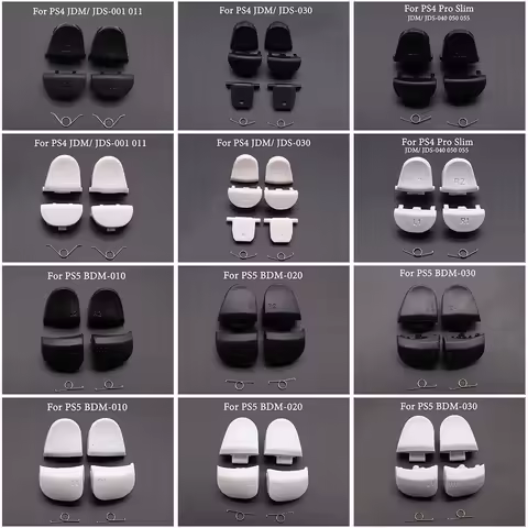 Black Replace R1 L1 R2 L2 Triggers Buttons For PS3 PS4 Pro Slim for PS5 V1 V2 V3 BDM-010 020 030 Controller Game Key w/ Spring