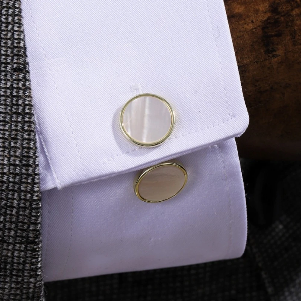 High End Men'S Formal Wear - 2PCS High-End Natural Shell Men Cufflinks