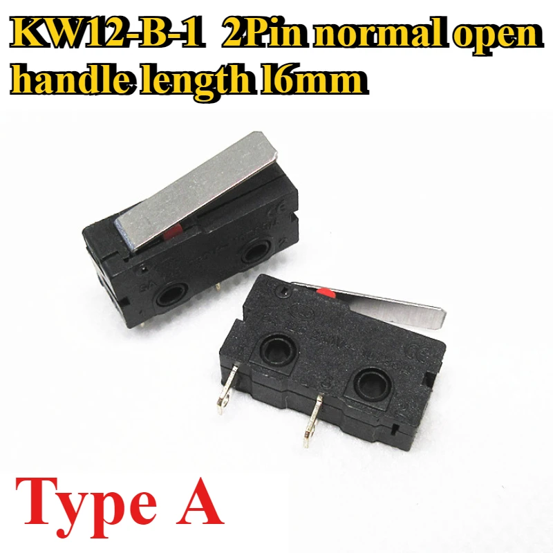 5A 125/250VAC KW12 Reizen Eindschakelaar KW11-3Z-2 Met Handvat 16mm Contact Knop Micro schakelaar KW12-N 2Pin/3Pin KW12-A NO/NC