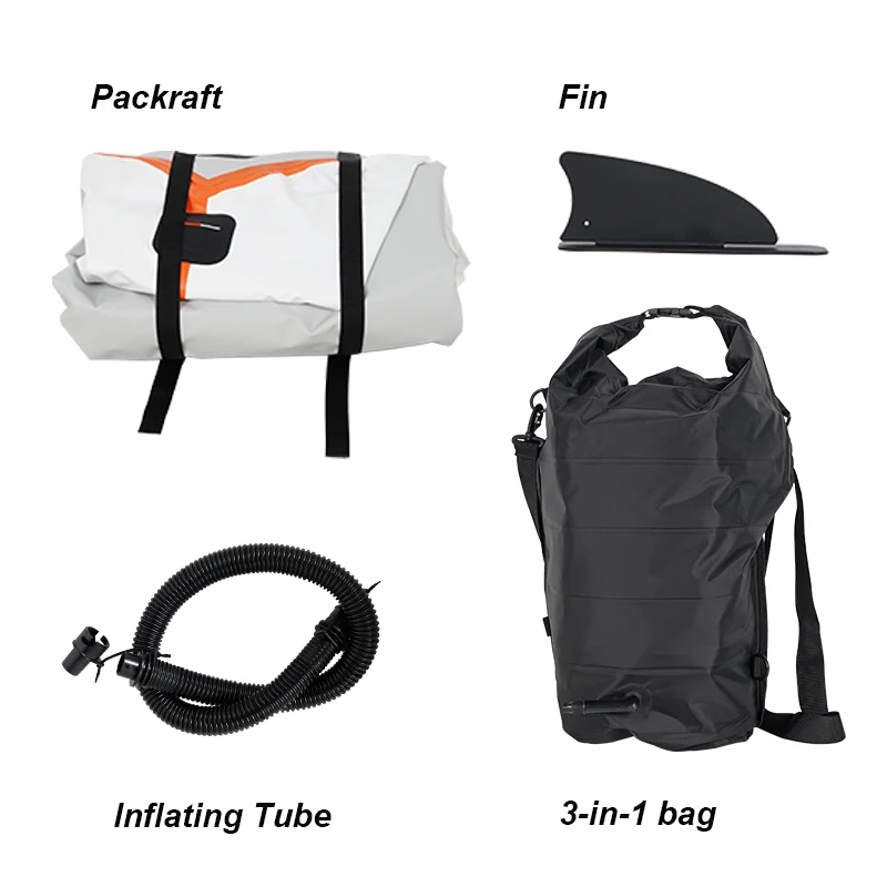 235cm TPU Glueless Eco-Friendly Packraft Inflatable Boat Ultralight Single Seater Hiking Raft Custom Colors Available