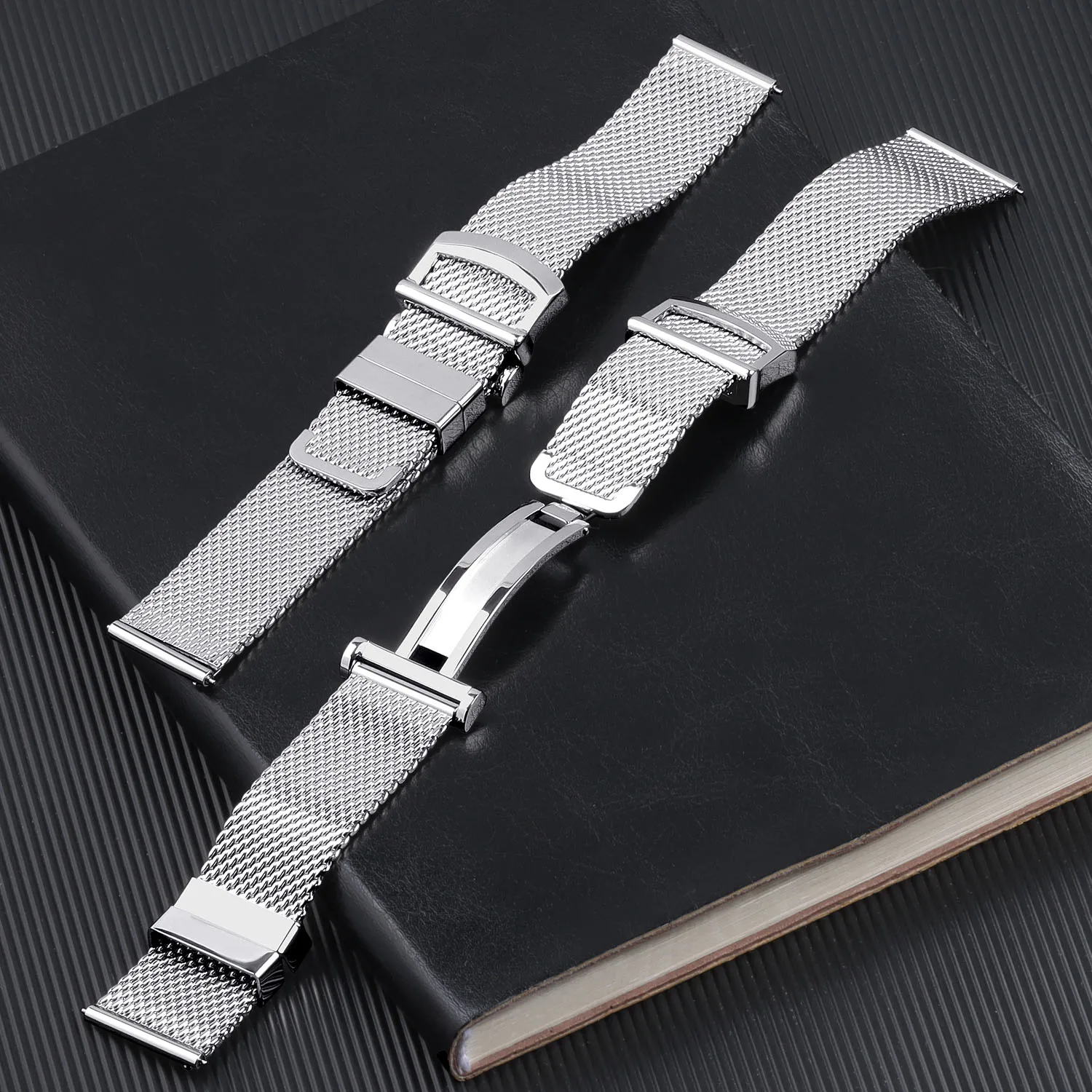 

Milanese Mesh Watch Strap 20mm 22mm for IWC Pilot Folding Buckle for Seiko for Omega Quick Release Bracelet Men's Watchband