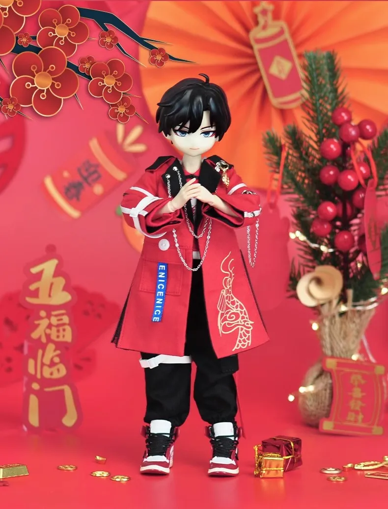 Ob22 24 Doll New Year's Set Dragon Costume Clothes Doll Red Overcoat For Ymy Licca Azones Ob24 Ob27 Dolls