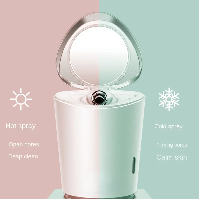 Gratis Verzending Facial Stoomboot Hot Koud Dubbele Spuiten Nano Water Aanvullen Instrument Gezichtshidratatie Vaporizer