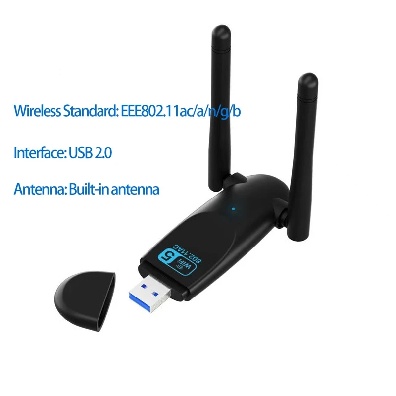 Tarjeta de red inalámbrica USB de doble banda, 5Ghz, 2,4 Ghz, 600Mbps, adaptador de red inalámbrico para escritorio/portátil/PC, controlador gratis