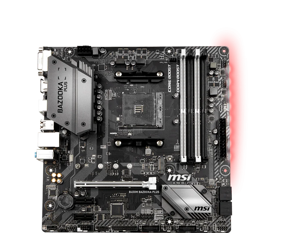 Imagem -03 - Placa-mãe Msi-amd B450 B450m Bazooka Plus Suporte Am4 5600 4750g 1700 2400g 5900 5700 Cpu Micro-atx Ddr4 128gb