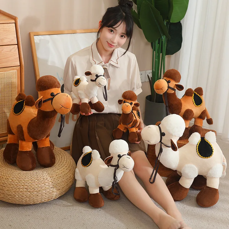 30-50cm Simulation Plush Toy Camel Doll Soft Comfortable Baby Comfort Doll Pillow Cartoon Cute Animal Decoration Birthday Gifts