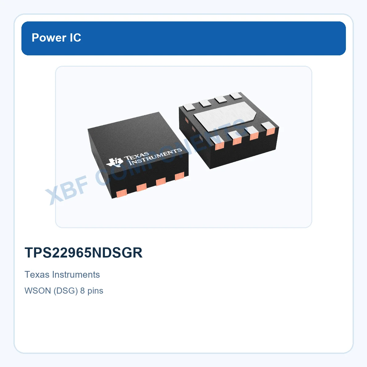 TPS22965NDSGR Texas Instruments Power Management IC 5.7-V 6-A WSON (DSG) 8 pins
