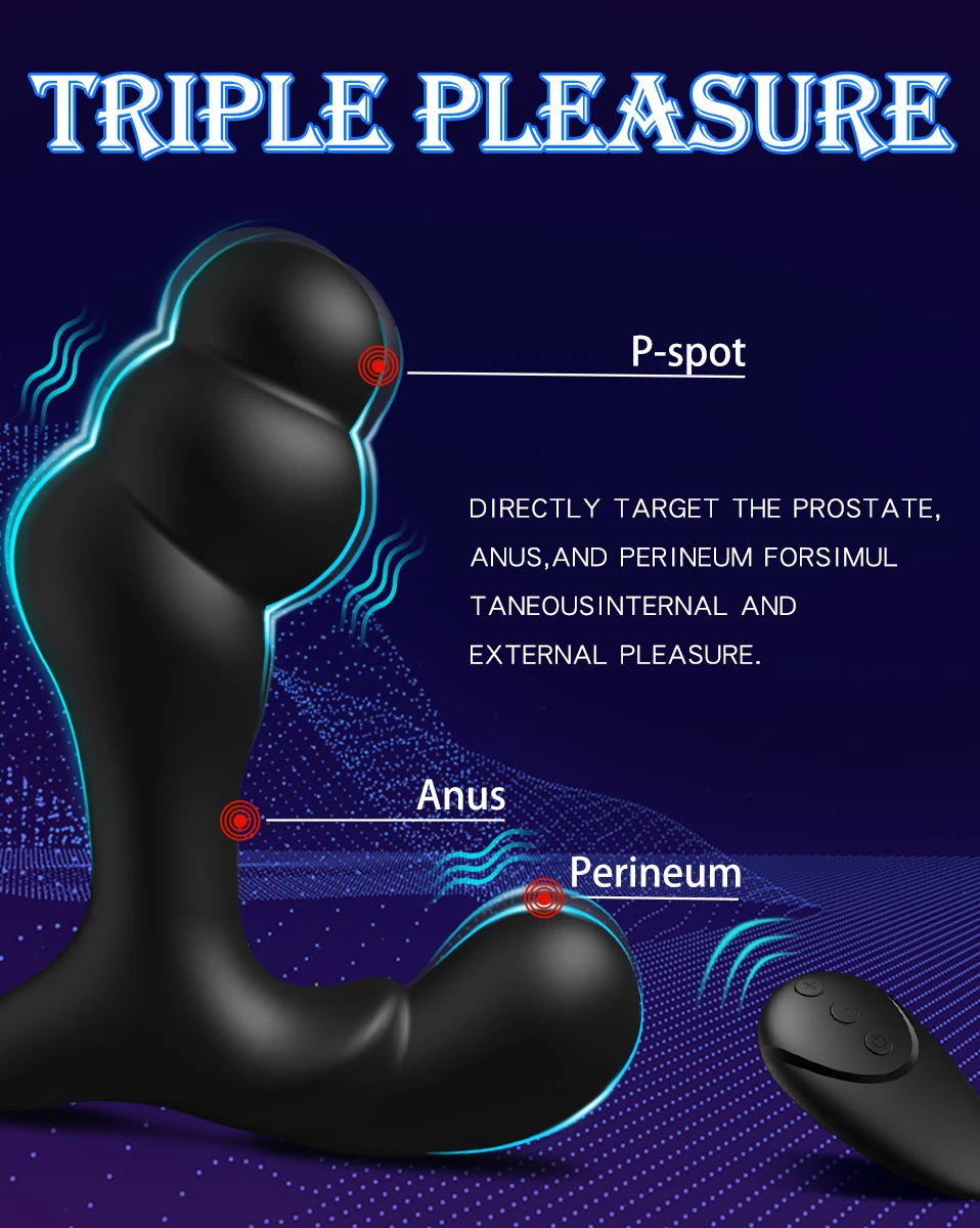 Vibrating Prostate Massager Anal Training Butt Plug With 12 Vibration Modes G-Spot Vibrator Anal Beads Sexual Stimulation Device