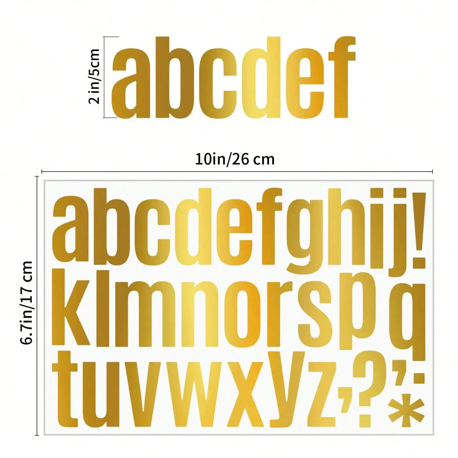 5-Blatt-Etikettenaufkleber mit Zahlen und Buchstaben in Gold für Geburtstagsfeiern, selbstklebender alphanumerischer Symbol-Geschenkdekorationsaufkleber – Detail 4