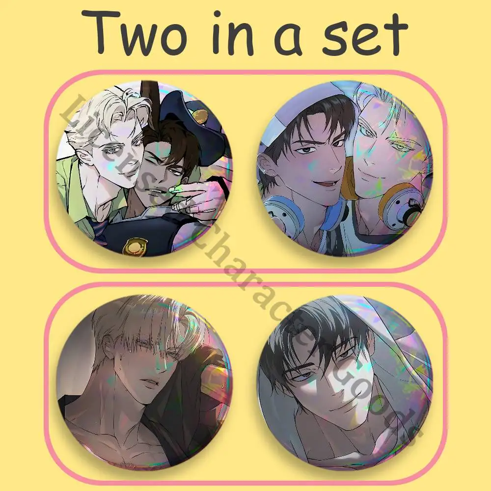 Printed Pins 2-Piece Set Couple Badges Decorations Souvenir Collectibles C-Codename A-Anastasia 25 32 44 58 75 mm