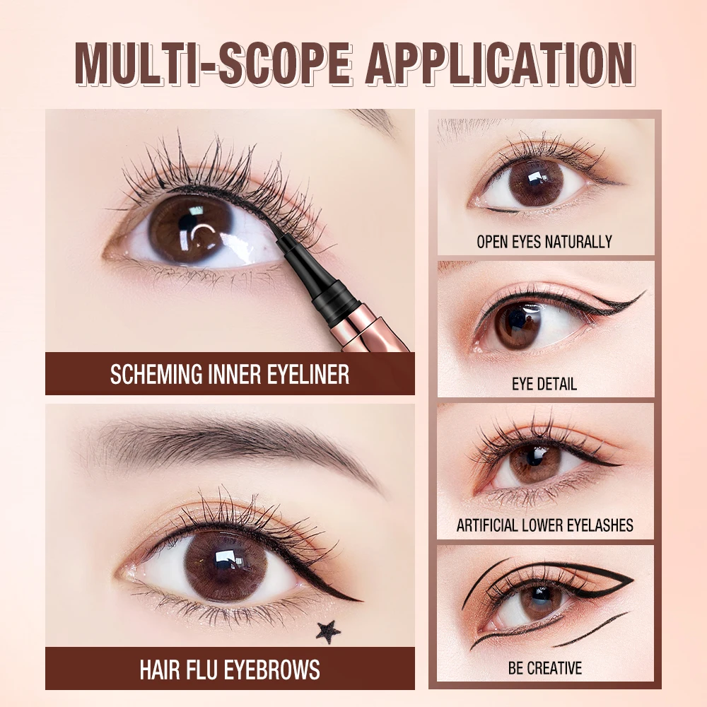 O.TWO.O Rímel Delineador Preto Líquido À Prova D 'Água Fibra de Seda Curling Volume Cílios Grosso Alongamento Conjunto de Maquiagem para os Olhos de Longa Duração