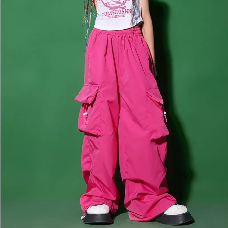 

Cargo Pants for Teenage Kids New Summer Streetwear Hip Hop Sweatpants for Girls Baggy Wide Leg Straight Trousers 6 8 10 12 14 Y