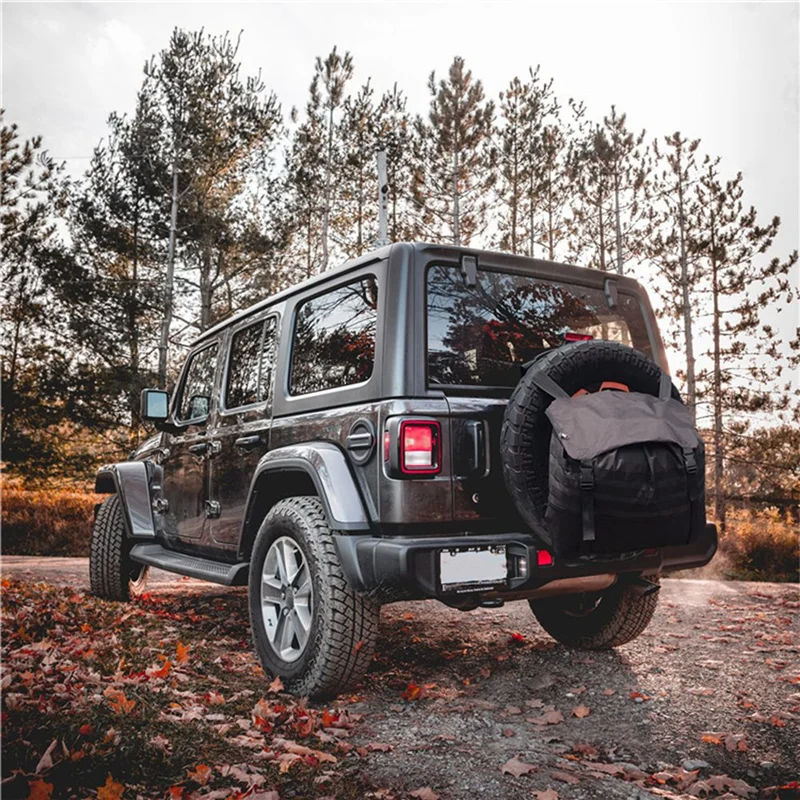 

A040-Large Capacity Spare Tire Storage Bag, Universal For Wrangler JK JKU JL JLU Parts For Outdoor Off-Road Recovery Gear, Black