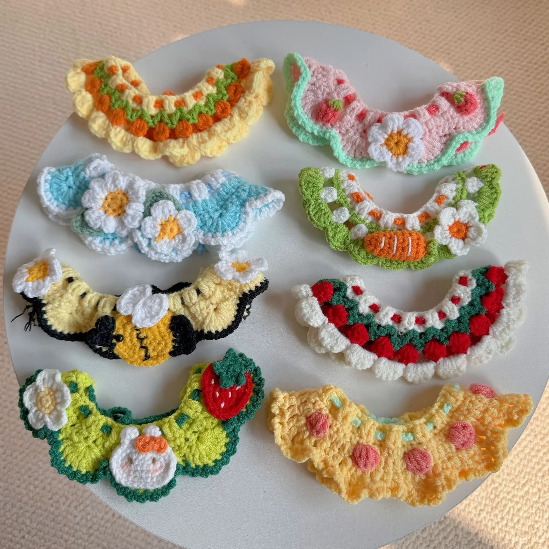 

Wool Knitted Pet Cat Collar Autumn Winter Soft Neck Accessories for Small Medium Puppy Cosplay Party Chihuahua York Neck Wear