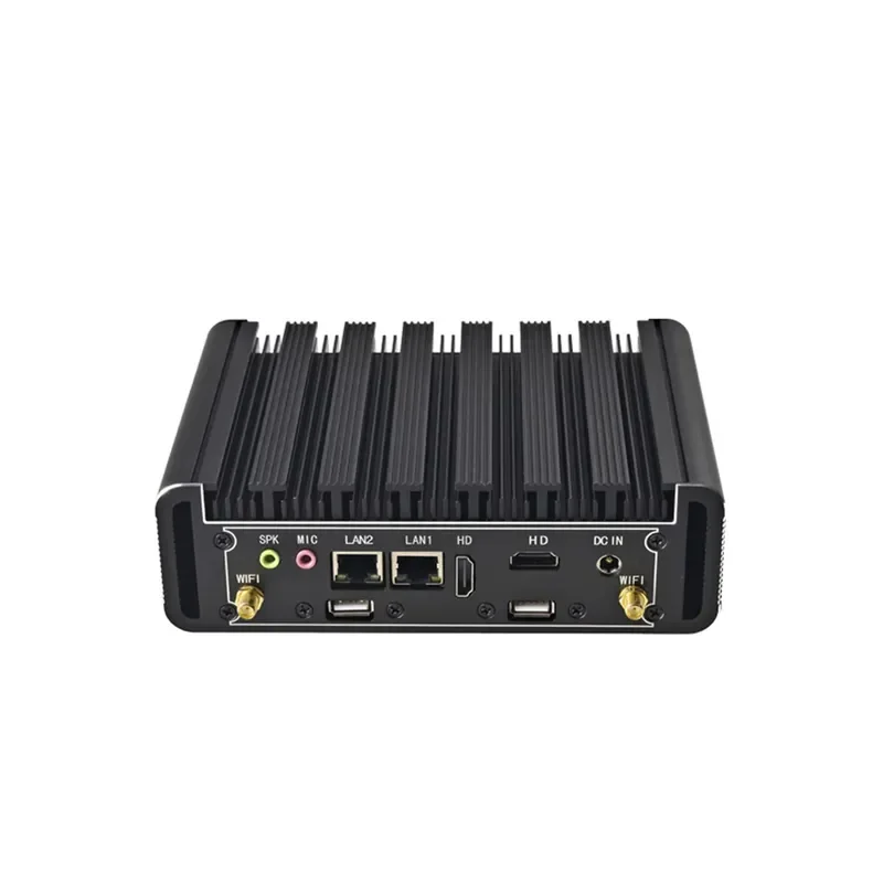 Fanless Industrial Mini PC Core I3/I5/I7 Dual LAN 4K HD Aluminum Case Soft Router Firewall Micro Computer