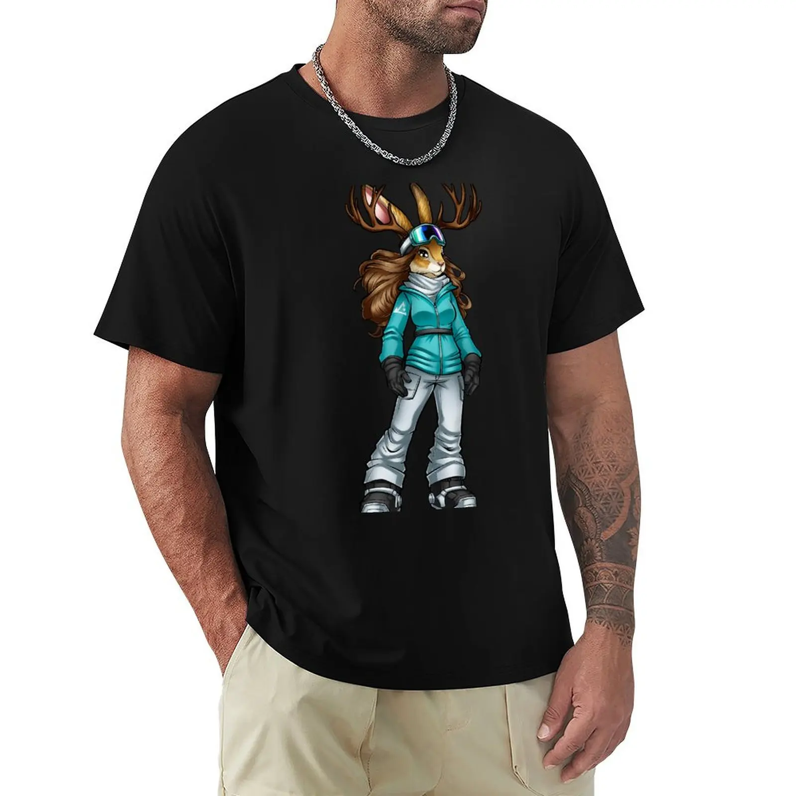 

Share Winter: Jackalope T-Shirt vintage anime shirt graphics T-shirts oversize plus size men clothing