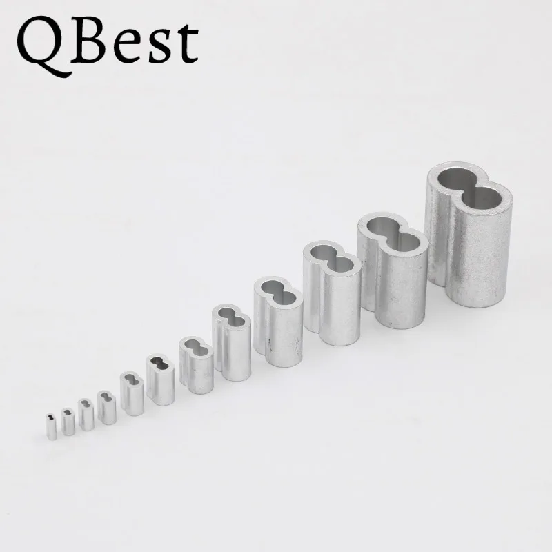 100pcs Aluminum 8 Shape Sleeve Wire Crimp Sleeve Wire Ferrules Cord Lock Aluminum Cable Stopper Crimp Rope Hardware 1.5/2/3mm