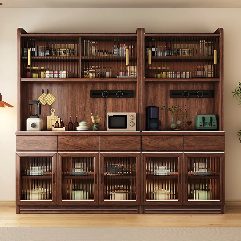 

Customizable new Chinese-style solid wood home living room simple floor-to-ceiling storage and storage integrated cabinet