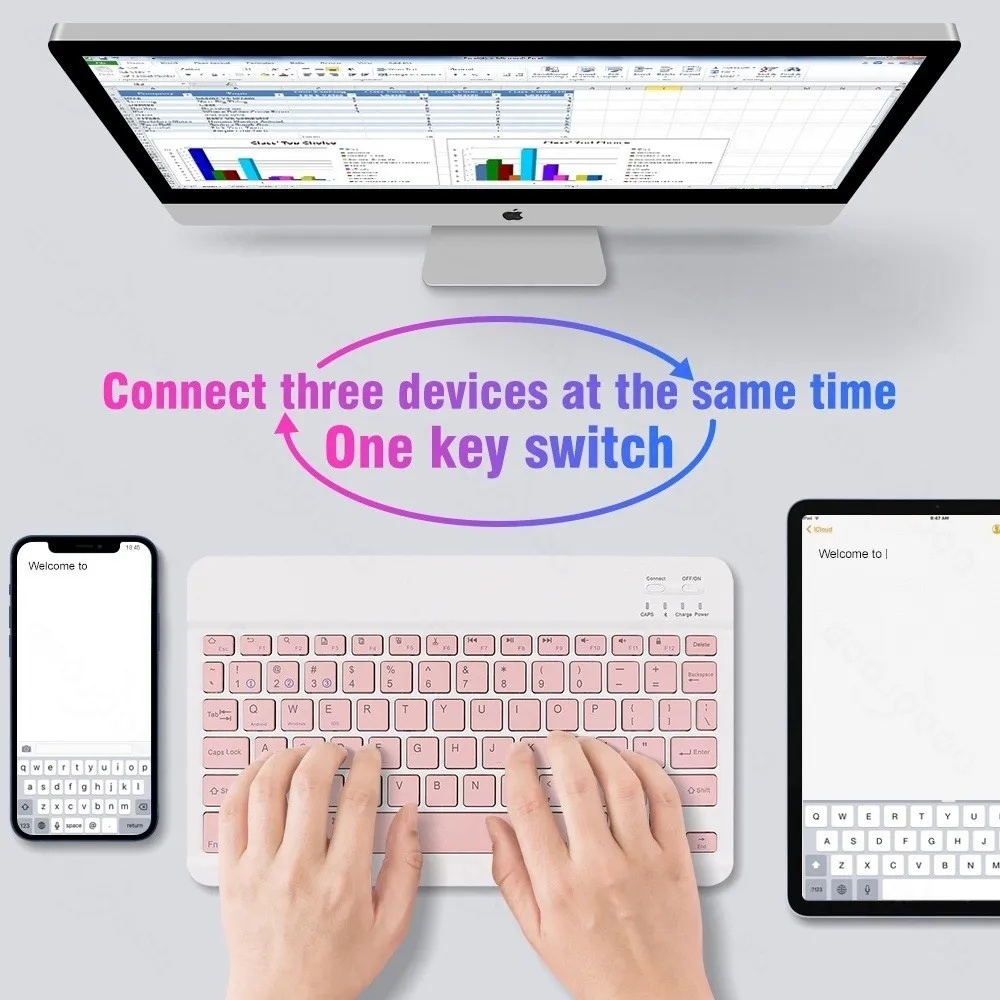 10 inch Bluetooth Keyboard Mouse Set Rechargeable Wireless Keyboard Mouse Combos Ultra-Thin Mini Keyboard And Mouse