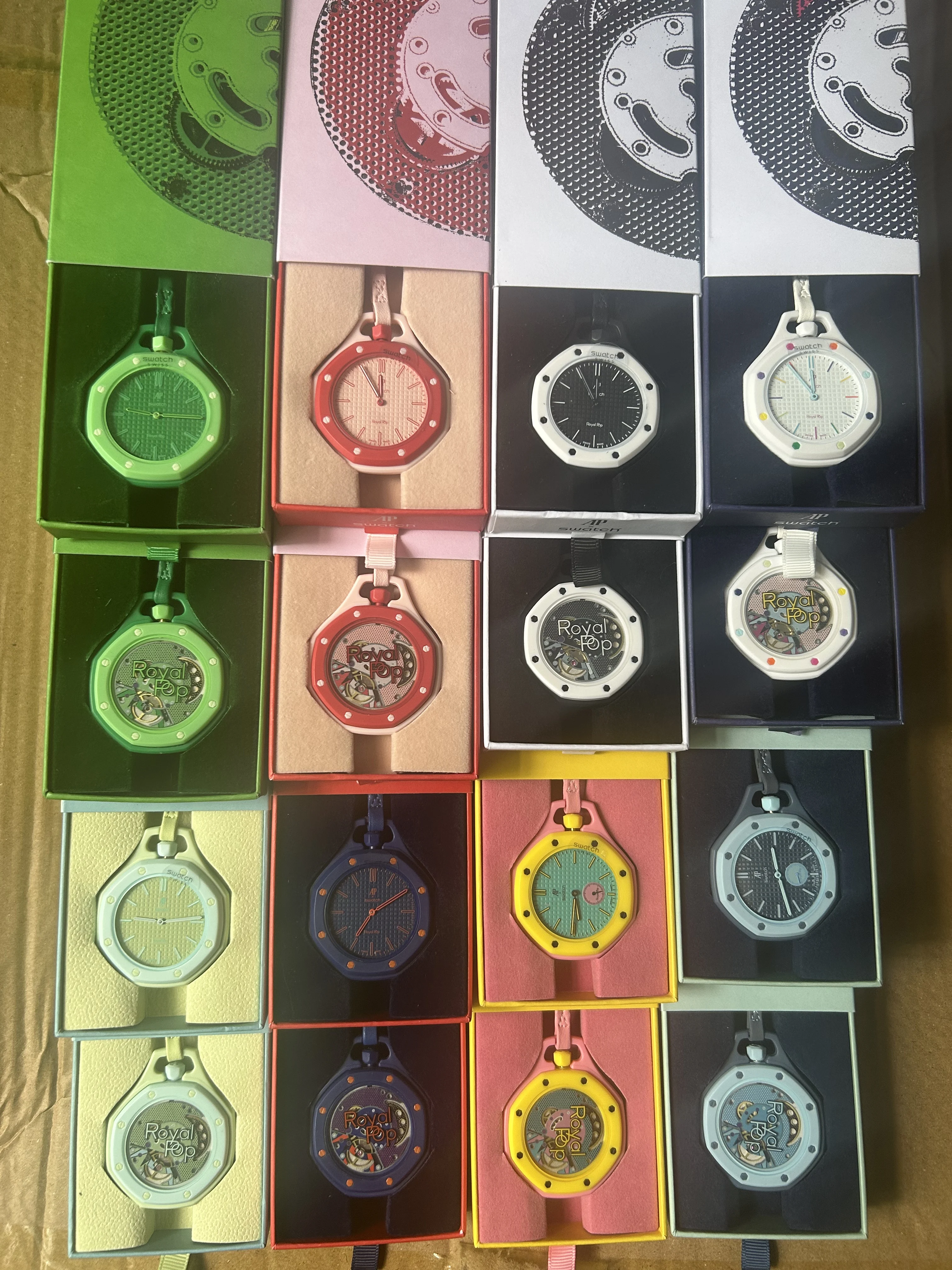Réplique 1:1 avec boîte, montre de poche à quartz AP Swatch Joint Watch Royal Pop Oak, montre de couple, cadeau d'anniversaire exquis, nouveauté