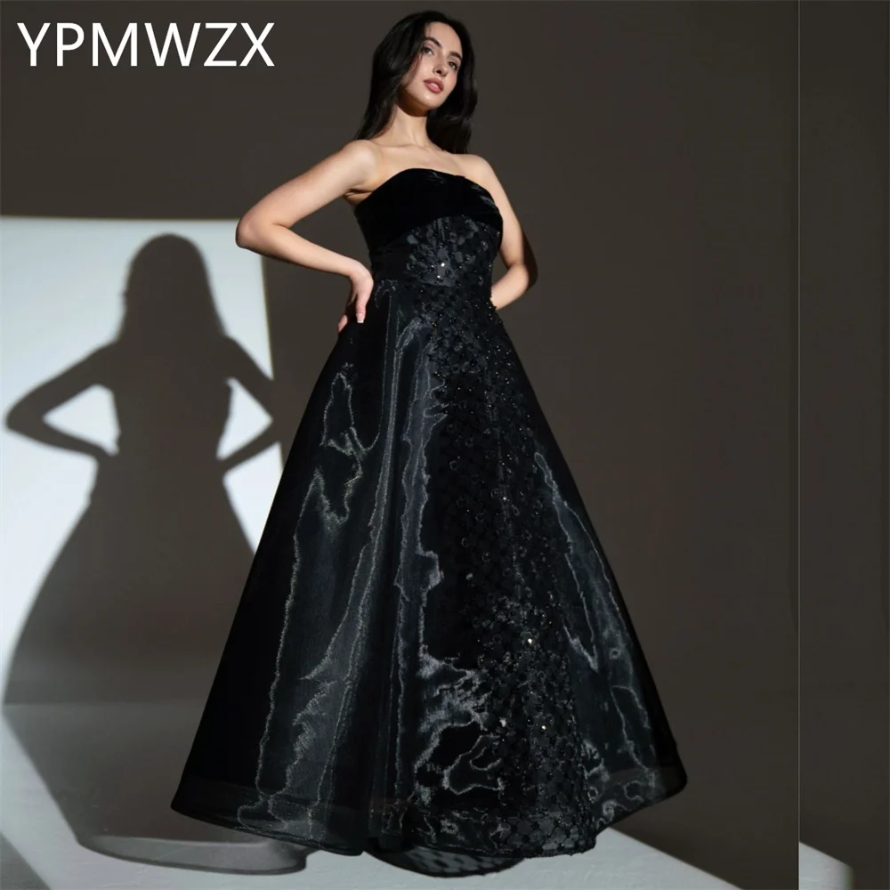 

Customized Prom Gown Evening Women YPMWZX Strapless A-line Floor Length Skirts Bespoke Occasion Dresses Party Formal Dr