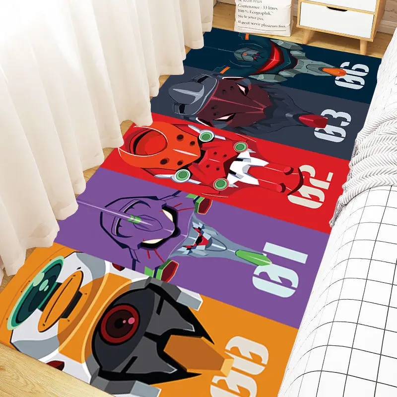 EVANGELION Cartoon Anime Surrounding Asuka Ayanami Rei EVA Mecha Living Room Bedroom Bedside Velvet Carpet Door Decoration Mat