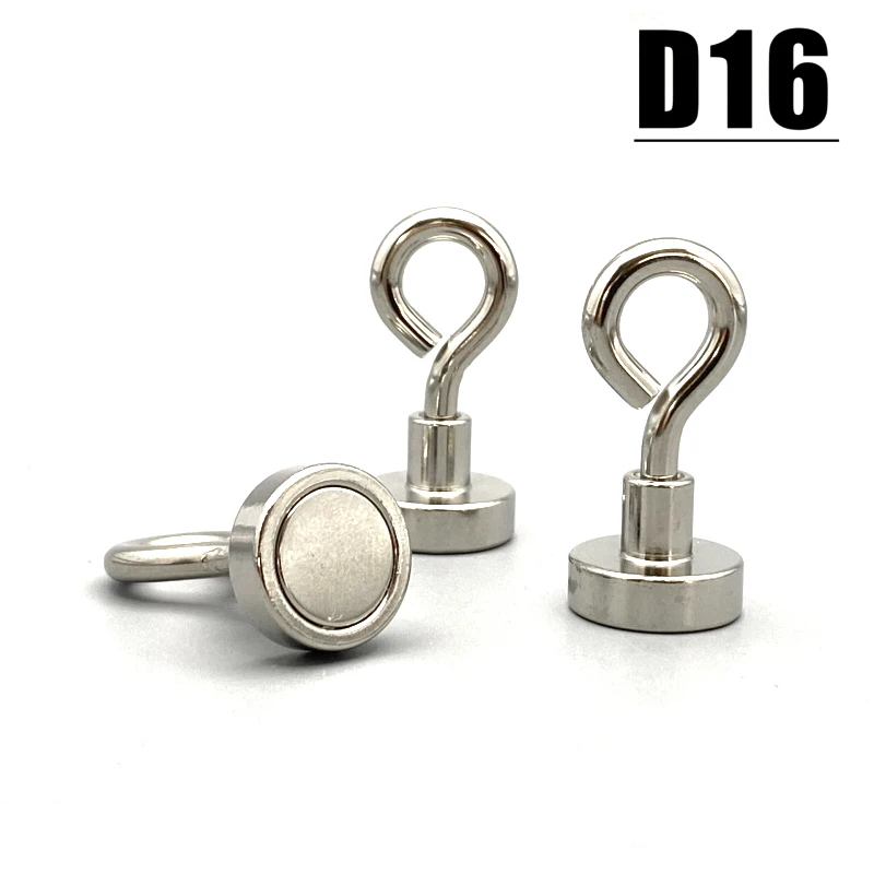 1/2/3/5Pcs Salvage Hook Magnets KNF16 Magnetic Material MAGNET KNF16mm Strong Super Wall Hanger Steel Imanes