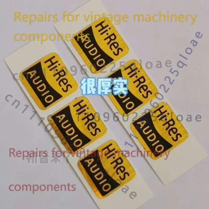 6Pcs Hi-Res Audio Gold Logo Reproduction Stickers Replacement Decals For Sony Walkman Cassette Player DIY Repair Decor Accessory