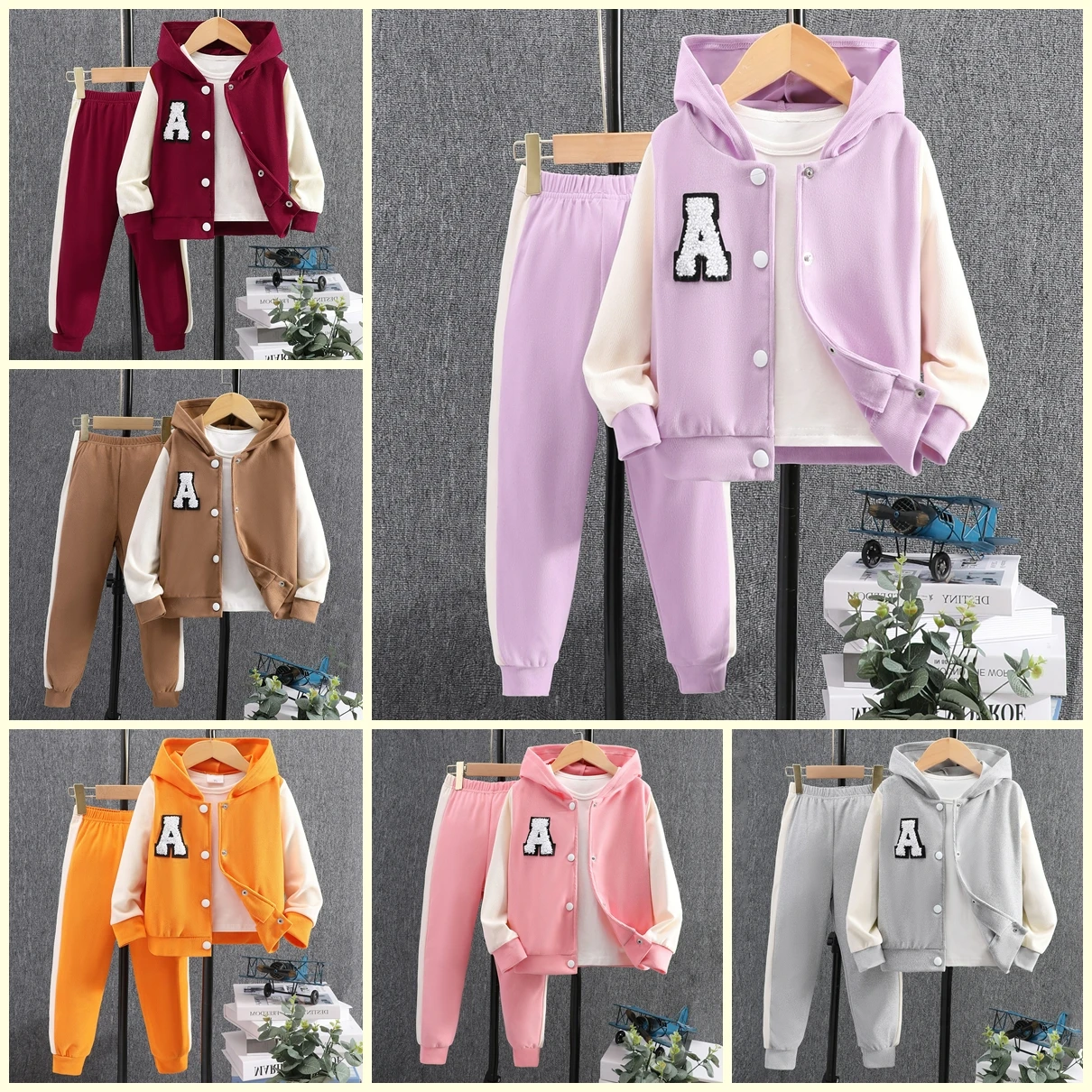 2024 Kids Girl Clothes Spring Set Long Sleeve Hooded Boy Suit Girls Outfits Fashion Children Overcoat Winter 2 Pcs Set 2-8 Years