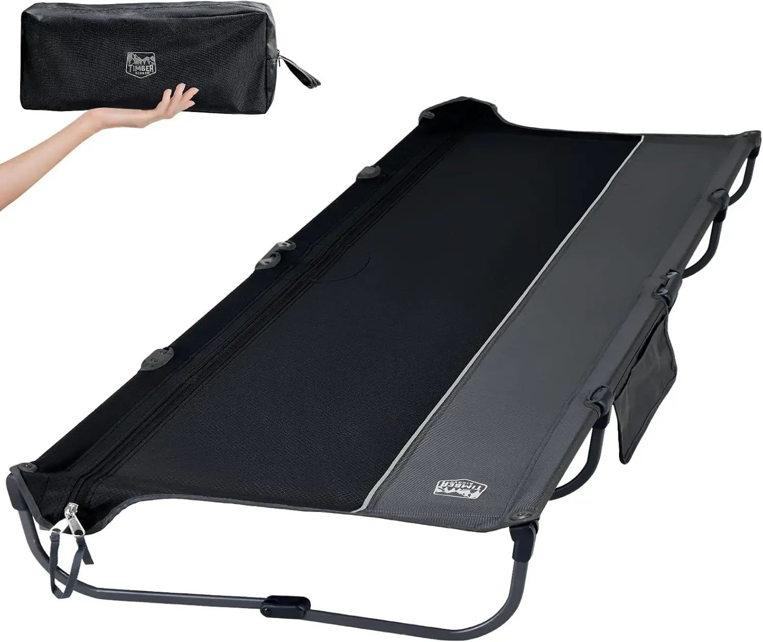20-Second Quick Set-Up Camping Cot, Aluminum Folding Cot | Lightweight Folding Bed Zipper Closure, Portable Carry Bag Included