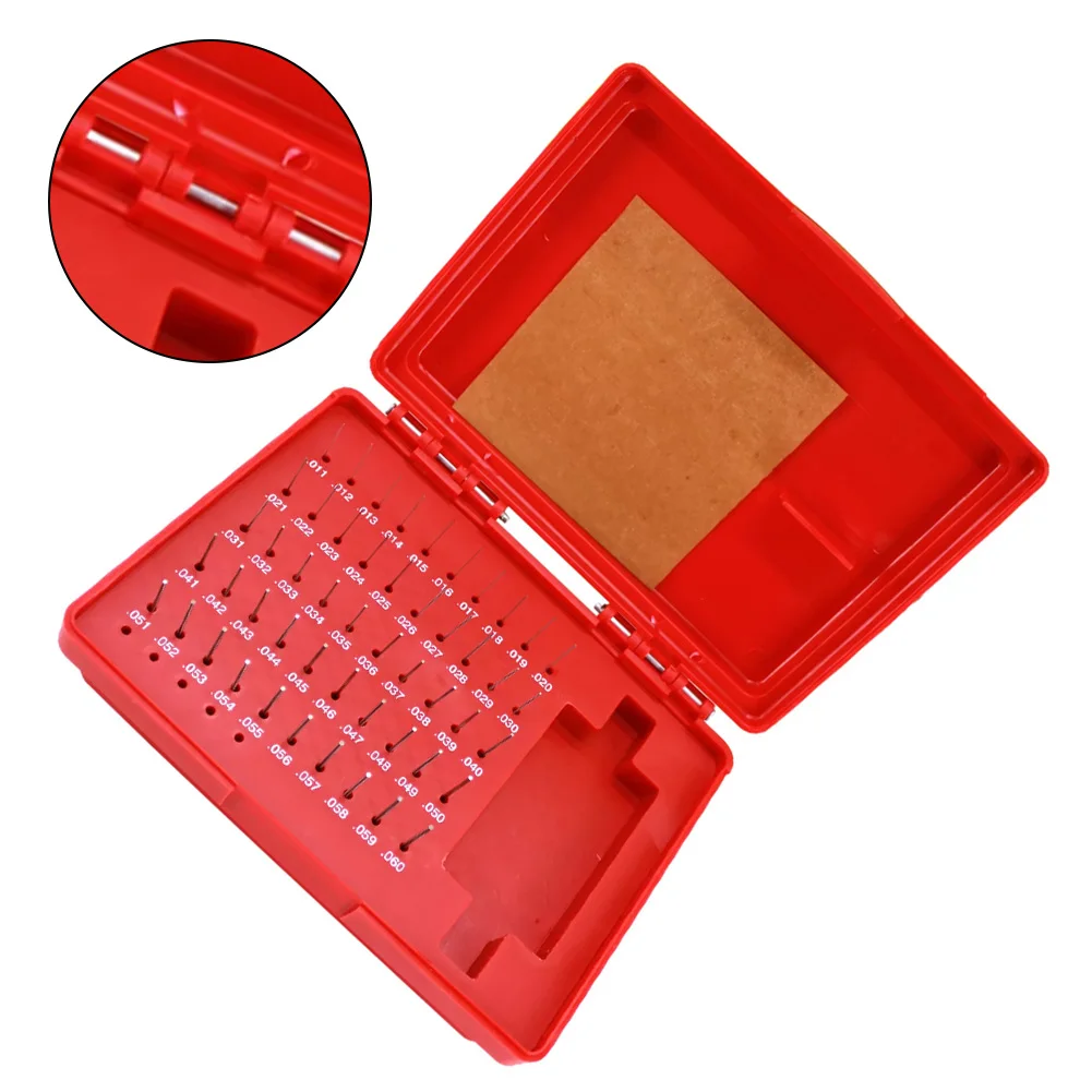 Bearing Steel Pin Gauge Set Measurement 2 Inch 0.01 Inch Steel Pin Gauges Burr-Free Design Storage Box Included