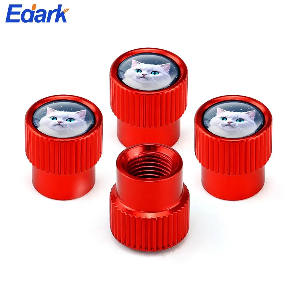 4Pcs/Set Valve Stem Caps, Cat Tire Valve Caps, Universal Dust Proof Stem Covers for Cars, Trucks, Bikes, Motorcycles, Bicycles