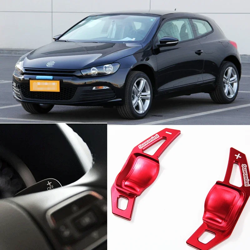 Interior Accessories Steering Wheel Shift Paddle Shifter DSG Extensions Trim Cover Red For Volkswagen Scirocco 2009-15