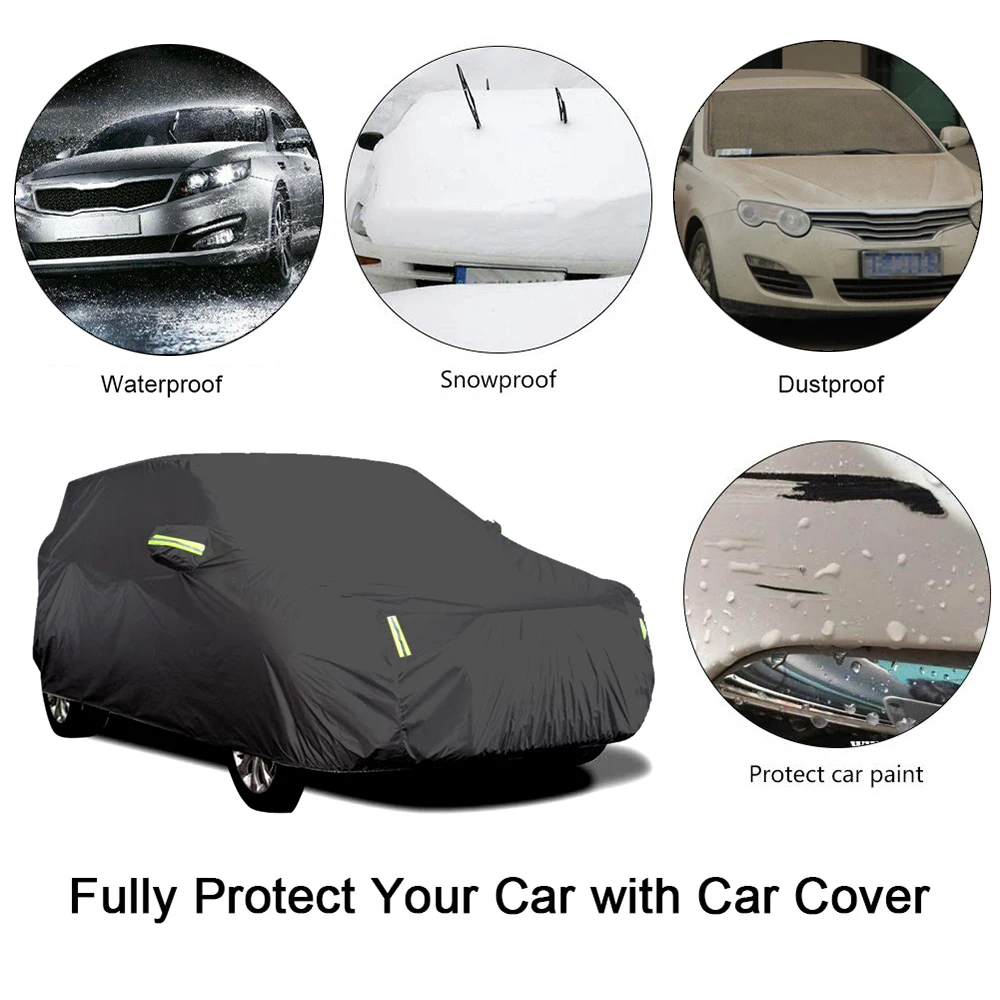 S-XXL Car Cover Sedan Full Covers with Reflective Strip Sunscreen Protection Dustproof&Waterproof UV Scratch-Resistant Universal