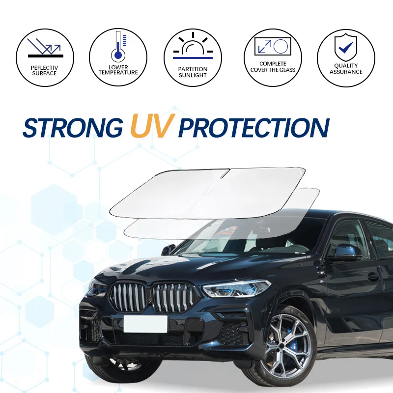 

Car Windshield Sun Shade For BMW X6 2008-2023 Sunshade Summer Visor Protector Foldable Blocks UV Rays Protection Accessories