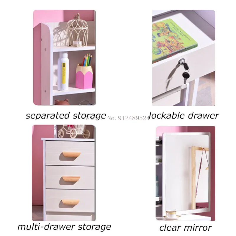 Meja Rias Putih Minimalis Modern Baru Meja Rias dengan Kursi Loker Cermin Lemari Terpadu Meja Rias Meja Rias Putih