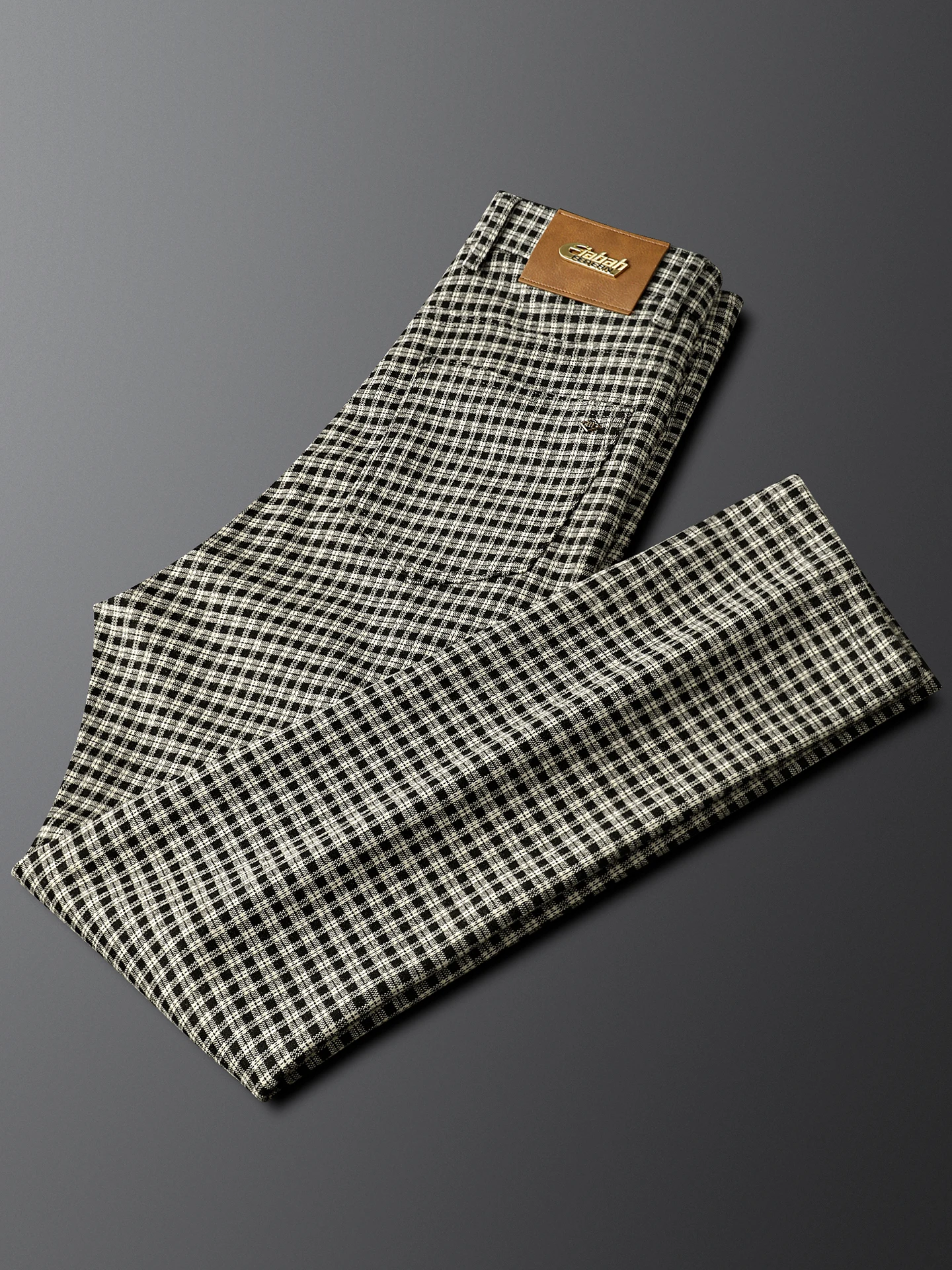 

Busin Casual Men's Thiened Straight Leg Pants Commute Autumn Winter Plaid Slim Fit Long Trousers Polyester Cotton Blend