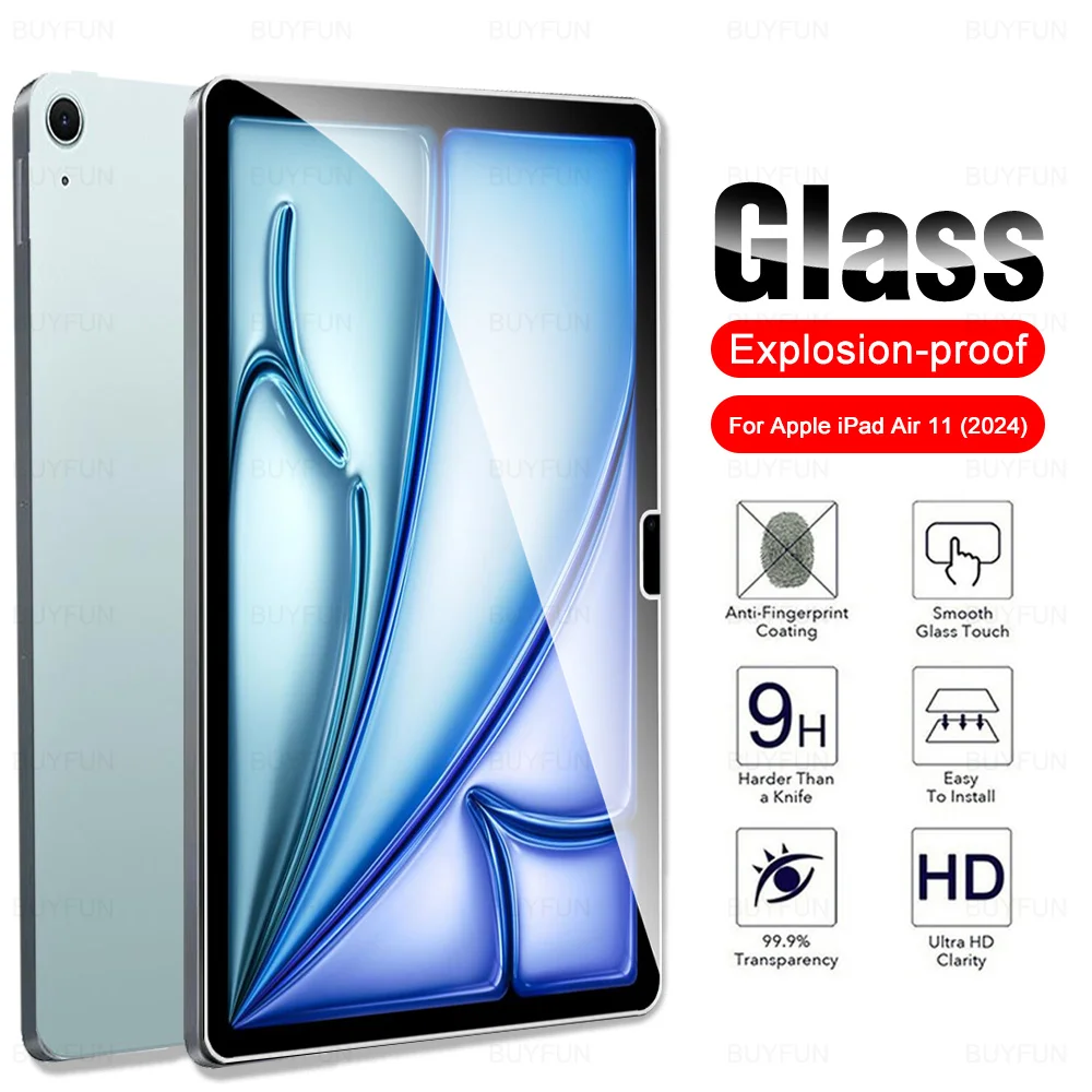 

iPadAir 11 2024 Glass High-Definition Transparent Screen Protector for iPad Air 11'' Pad Pro 11-inch Tempered Glass Tablet Film