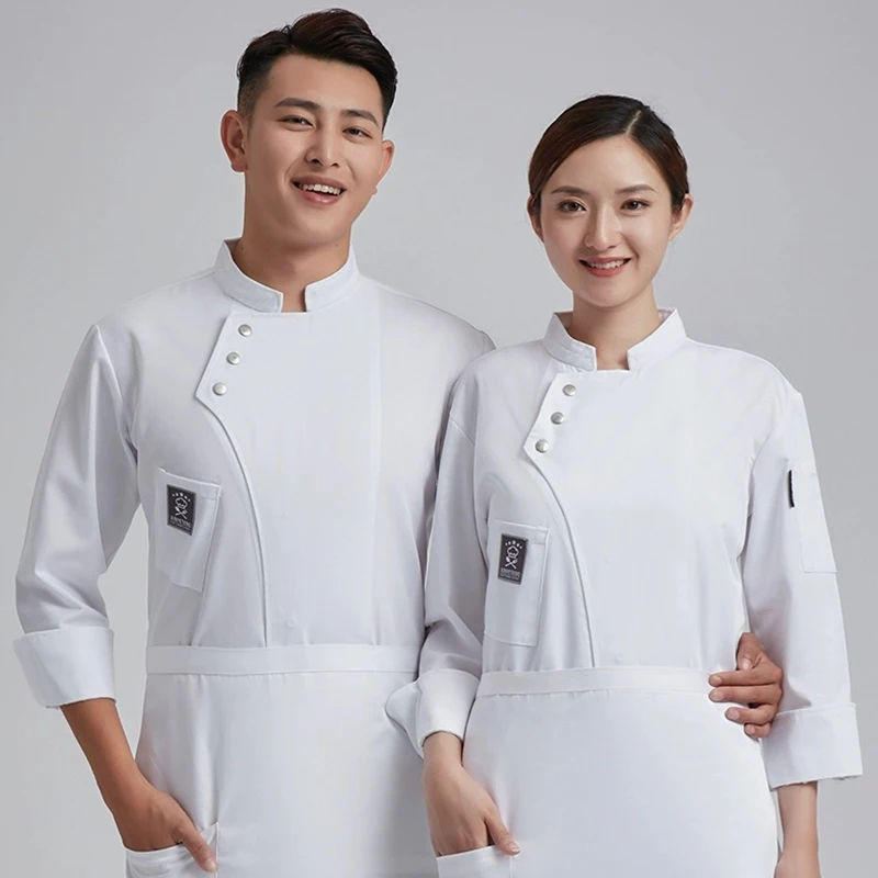 Catering Cooking White Shirt Restaurant Kitchen Chef T-shirt Baker Work Uniform Waiter Hotel Clothes Cook Jacket Cafe Overalls