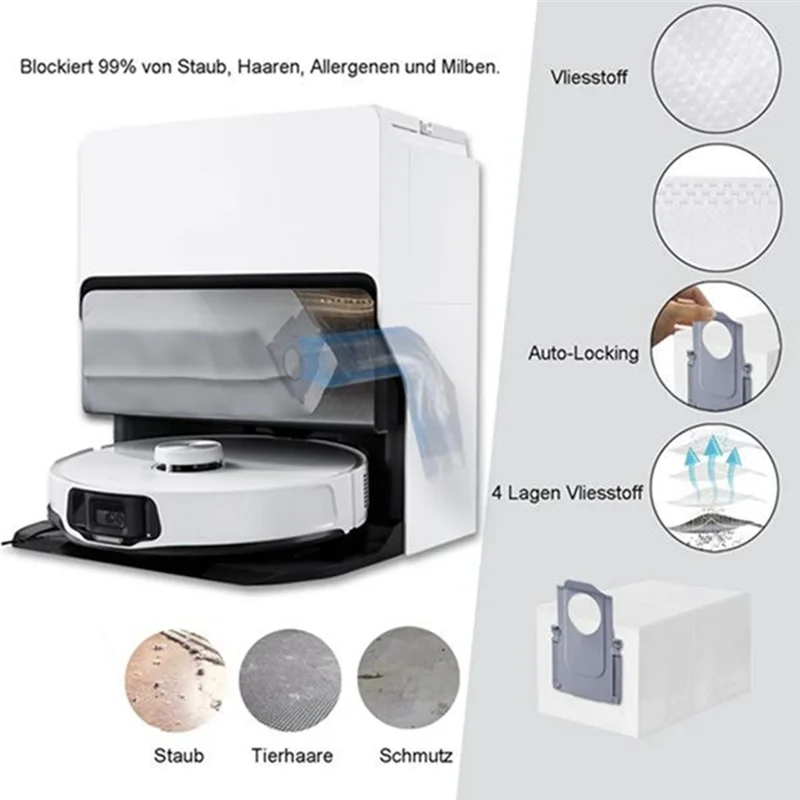 -A14E 12 stuks stofzakken voor Roborock S8 Maxv Ultra / P10 A7400RR / Q Revo / Qrevo Pro / Qrevo Maxv / Qrevo S / Qrevo Plus Robot