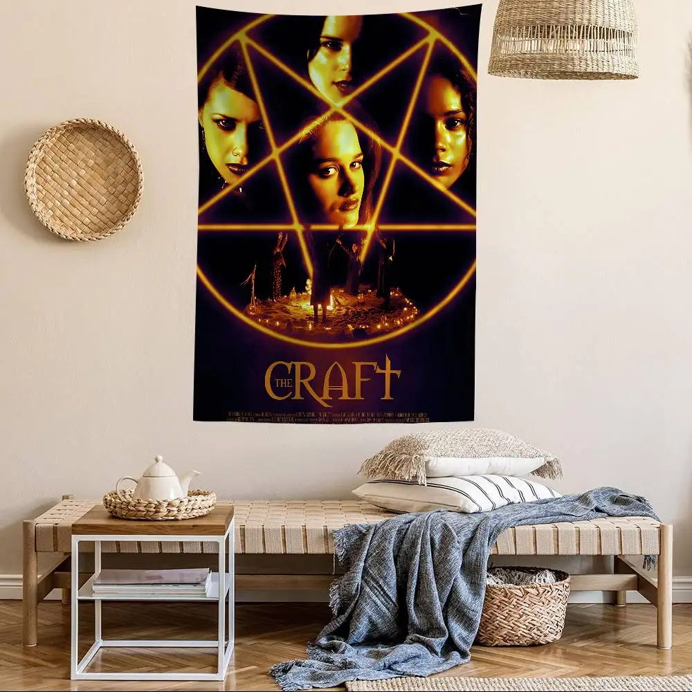 Classic Movie The Craft 1996 Vintage Hanging Bohemian Tapestry Hanging Tarot Hippie Wall Rugs Dorm Japanese Tapestry